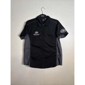 Star Motorcycles Shirt Women's Large Embroidery Button Up Short Sleeve Yamaha